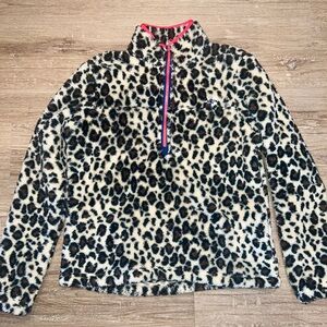 Vineyard Vines Leopard Print Fleece Quarterzip